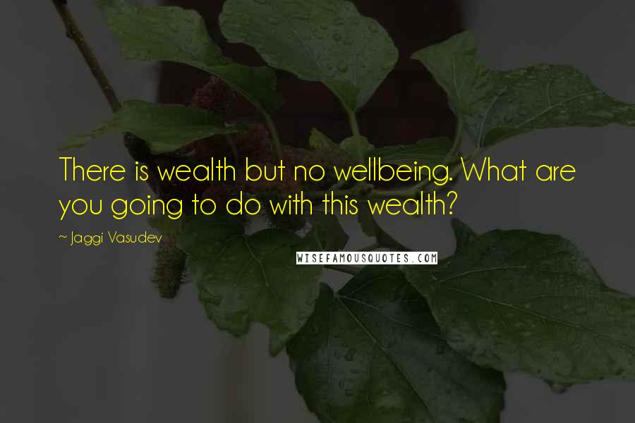 Jaggi Vasudev Quotes: There is wealth but no wellbeing. What are you going to do with this wealth?