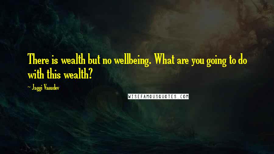 Jaggi Vasudev Quotes: There is wealth but no wellbeing. What are you going to do with this wealth?