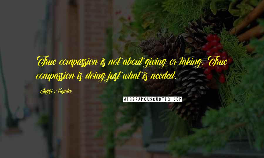 Jaggi Vasudev Quotes: True compassion is not about giving or taking. True compassion is doing just what is needed.