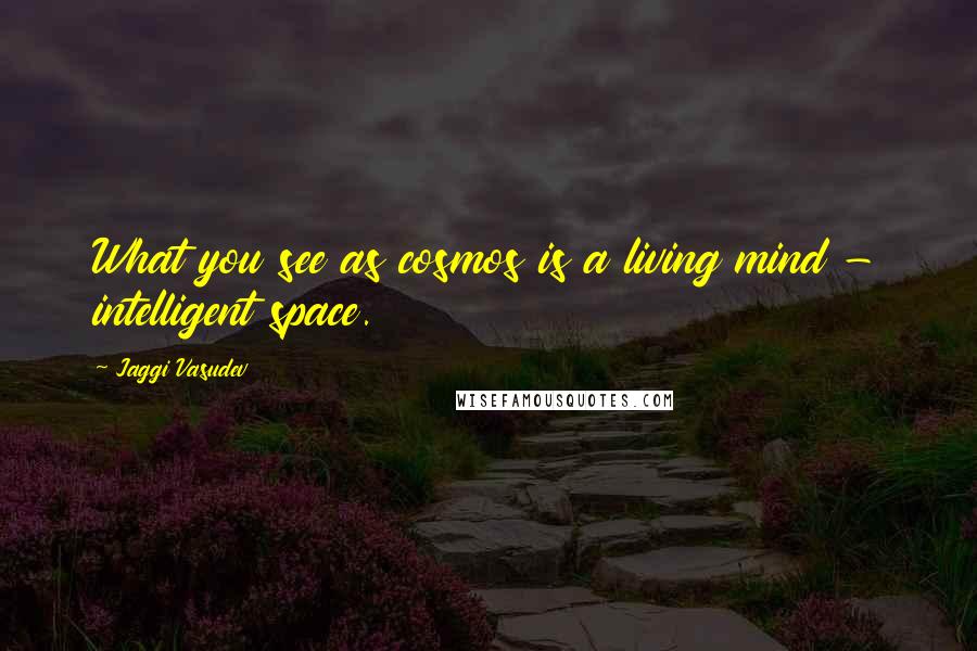 Jaggi Vasudev Quotes: What you see as cosmos is a living mind - intelligent space.