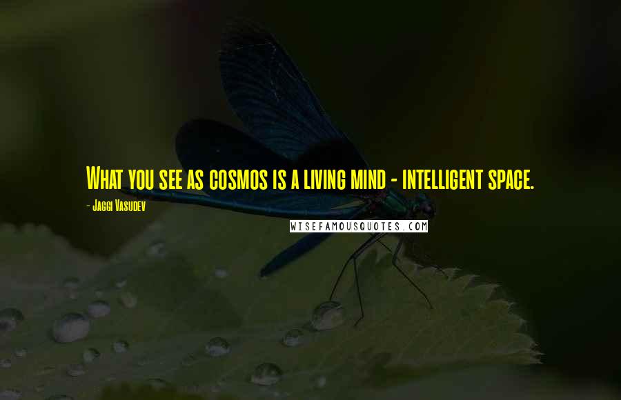 Jaggi Vasudev Quotes: What you see as cosmos is a living mind - intelligent space.