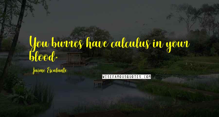 Jaime Escalante Quotes: You burros have calculus in your blood.