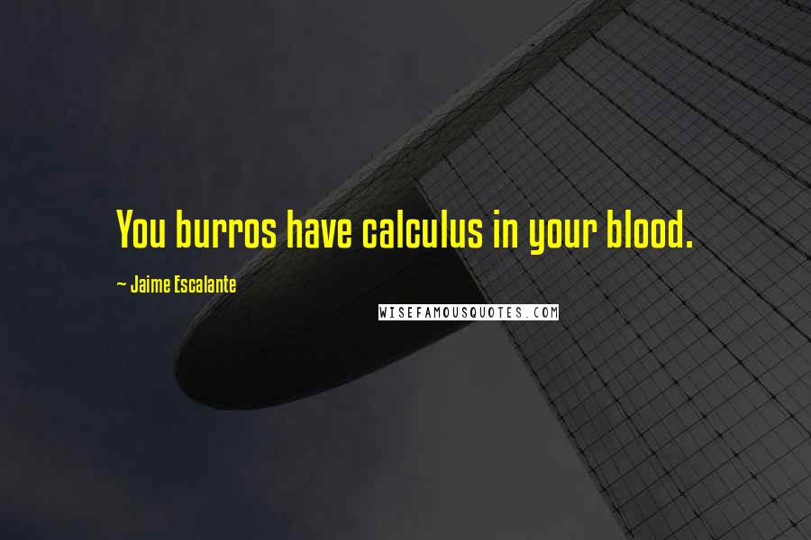 Jaime Escalante Quotes: You burros have calculus in your blood.