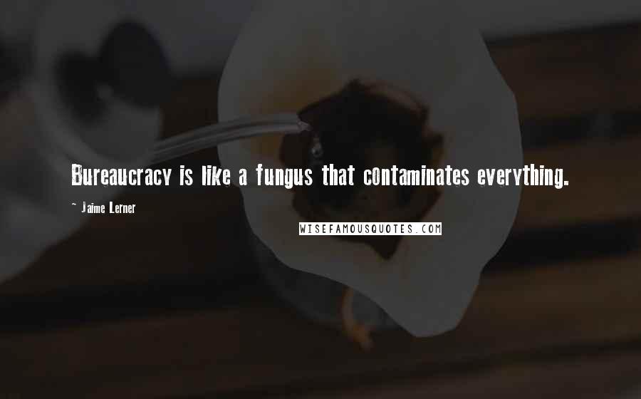 Jaime Lerner Quotes: Bureaucracy is like a fungus that contaminates everything.