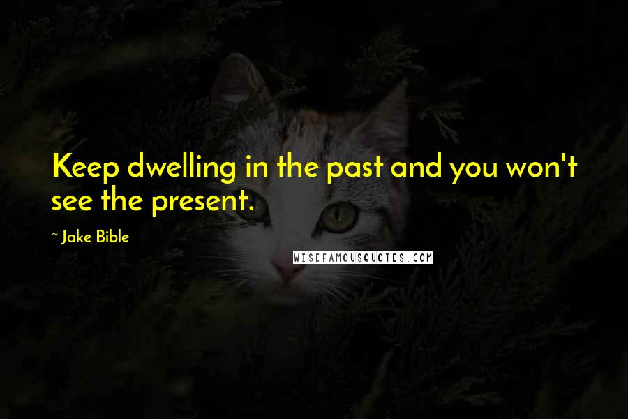 Jake Bible Quotes: Keep dwelling in the past and you won't see the present.