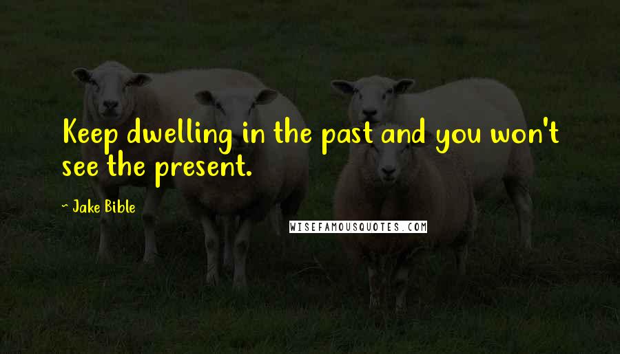 Jake Bible Quotes: Keep dwelling in the past and you won't see the present.