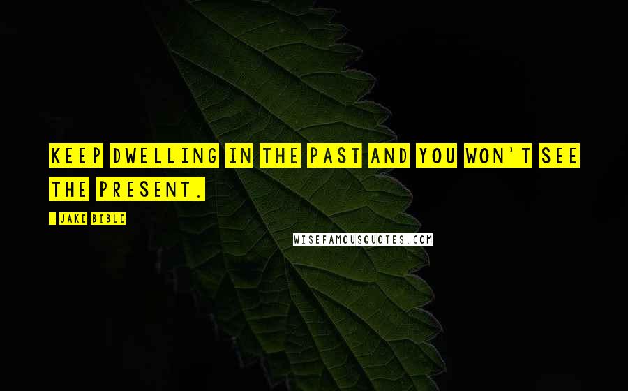 Jake Bible Quotes: Keep dwelling in the past and you won't see the present.