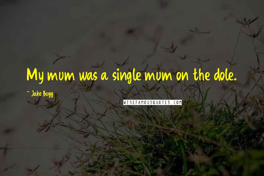 Jake Bugg Quotes: My mum was a single mum on the dole.