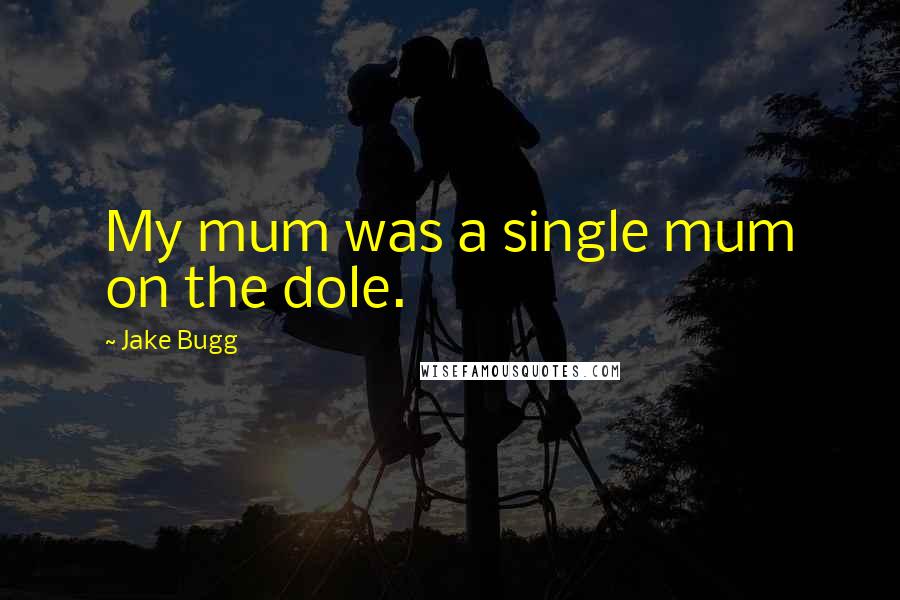 Jake Bugg Quotes: My mum was a single mum on the dole.