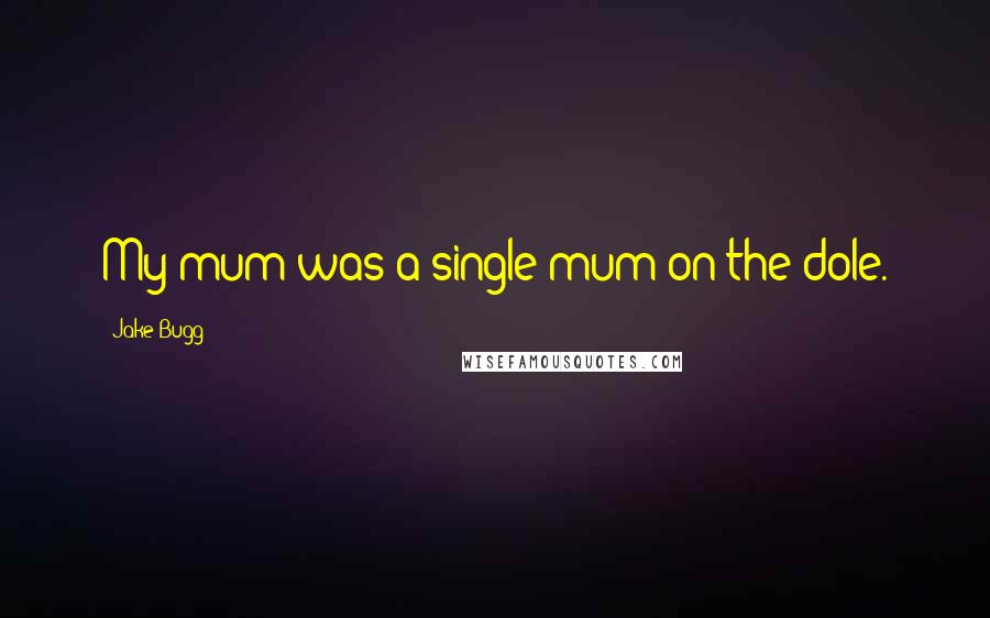 Jake Bugg Quotes: My mum was a single mum on the dole.