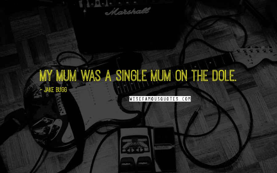 Jake Bugg Quotes: My mum was a single mum on the dole.