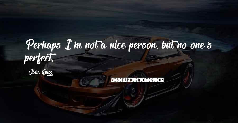 Jake Bugg Quotes: Perhaps I'm not a nice person, but no one's perfect.