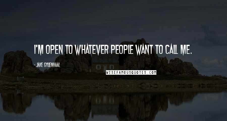 Jake Gyllenhaal Quotes: I'm open to whatever people want to call me.