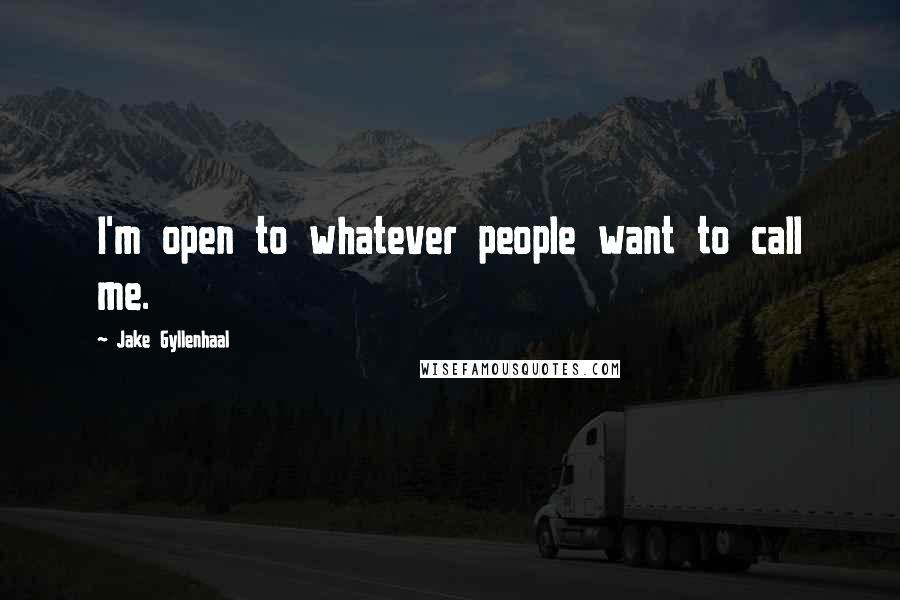 Jake Gyllenhaal Quotes: I'm open to whatever people want to call me.