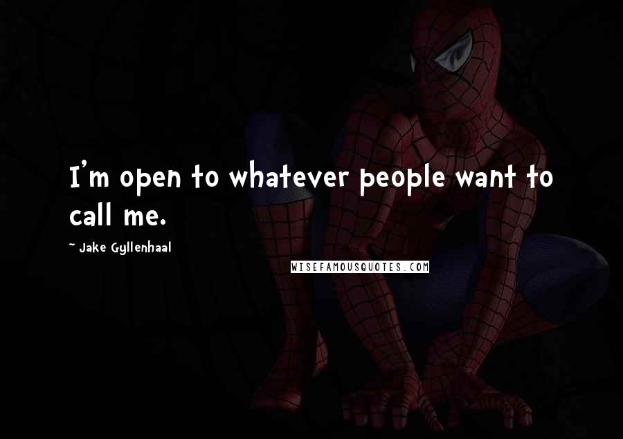 Jake Gyllenhaal Quotes: I'm open to whatever people want to call me.