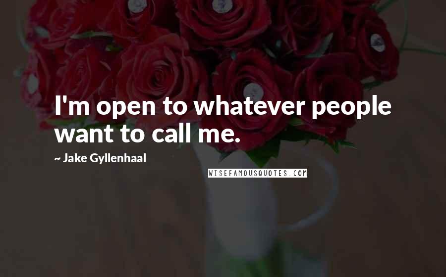 Jake Gyllenhaal Quotes: I'm open to whatever people want to call me.