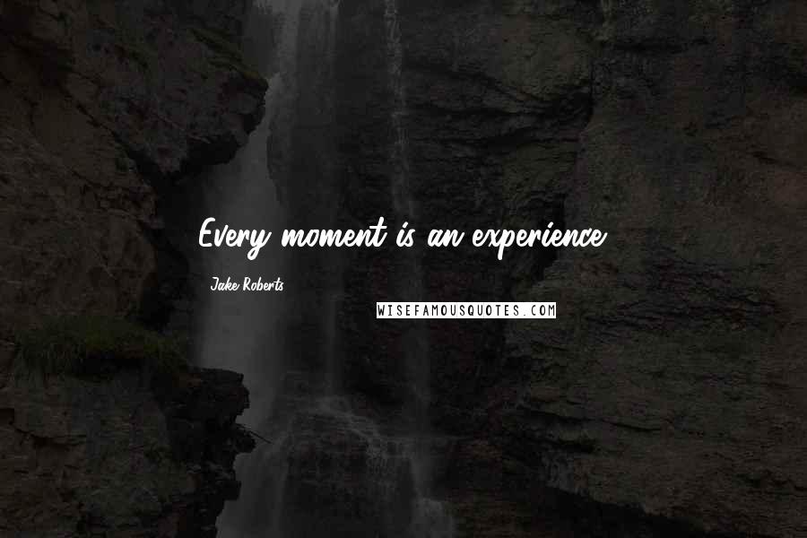 Jake Roberts Quotes: Every moment is an experience.