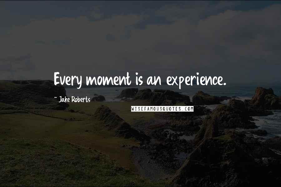 Jake Roberts Quotes: Every moment is an experience.