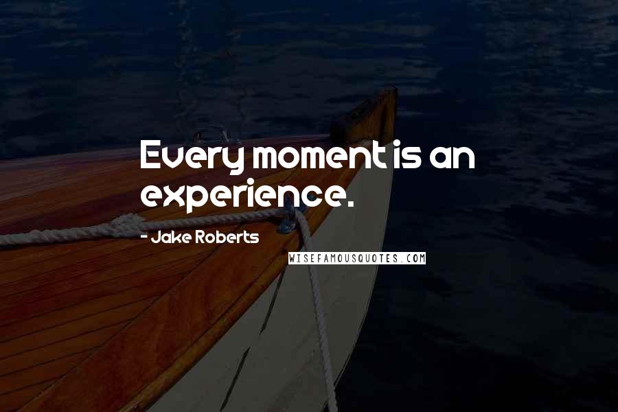 Jake Roberts Quotes: Every moment is an experience.