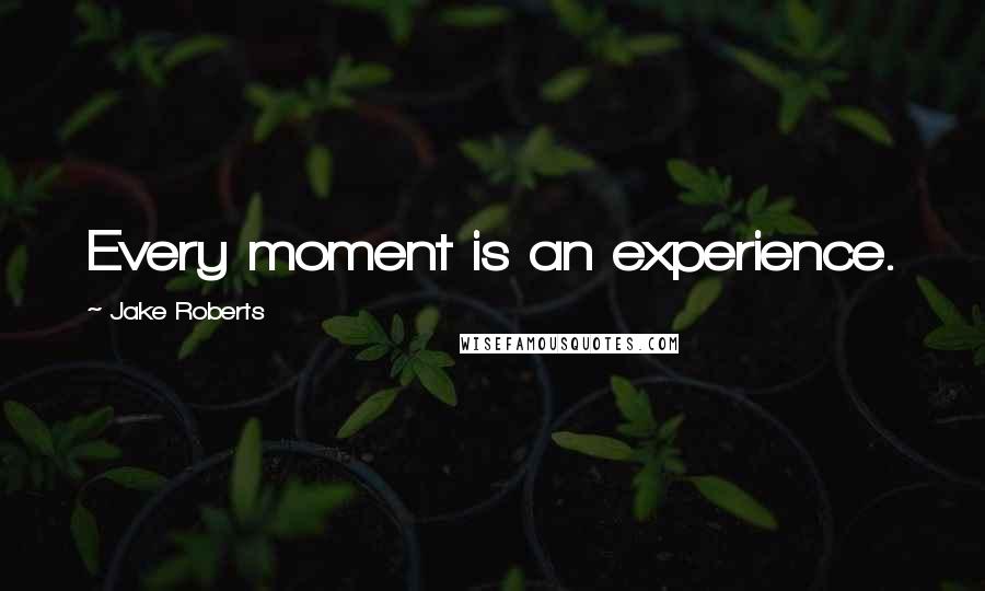 Jake Roberts Quotes: Every moment is an experience.