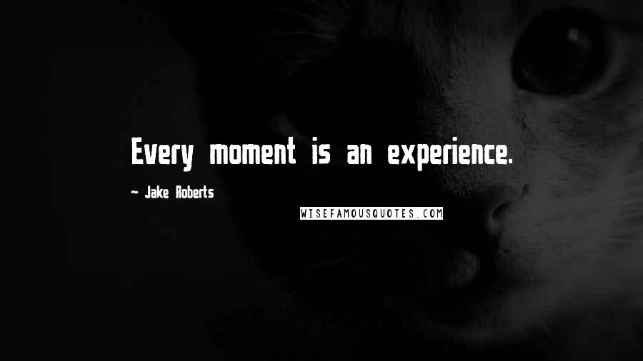 Jake Roberts Quotes: Every moment is an experience.