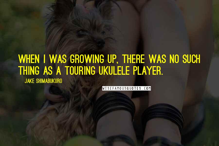 Jake Shimabukuro Quotes: When I was growing up, there was no such thing as a touring ukulele player.