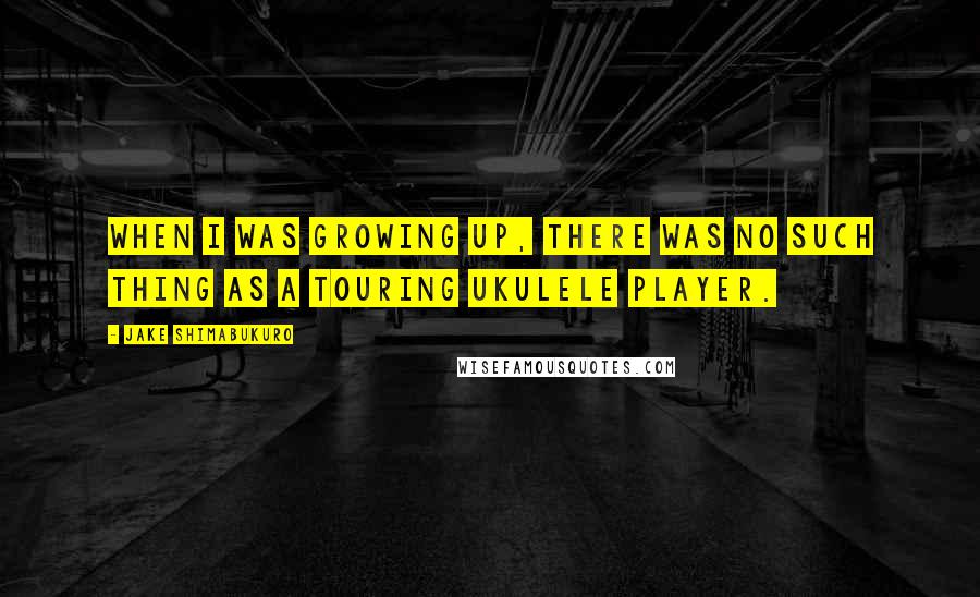 Jake Shimabukuro Quotes: When I was growing up, there was no such thing as a touring ukulele player.