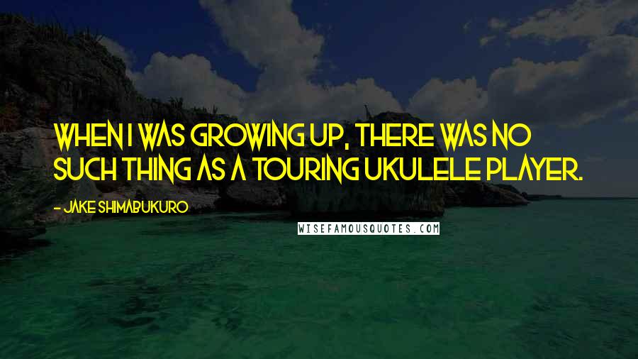 Jake Shimabukuro Quotes: When I was growing up, there was no such thing as a touring ukulele player.