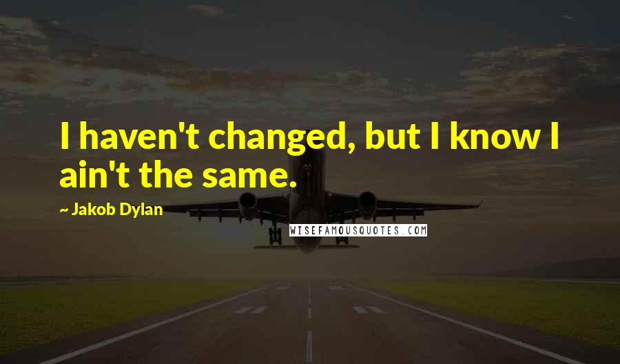 Jakob Dylan Quotes: I haven't changed, but I know I ain't the same.