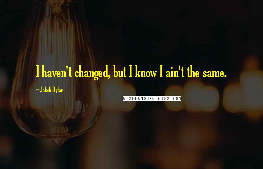 Jakob Dylan Quotes: I haven't changed, but I know I ain't the same.