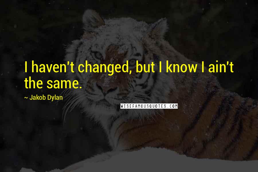 Jakob Dylan Quotes: I haven't changed, but I know I ain't the same.