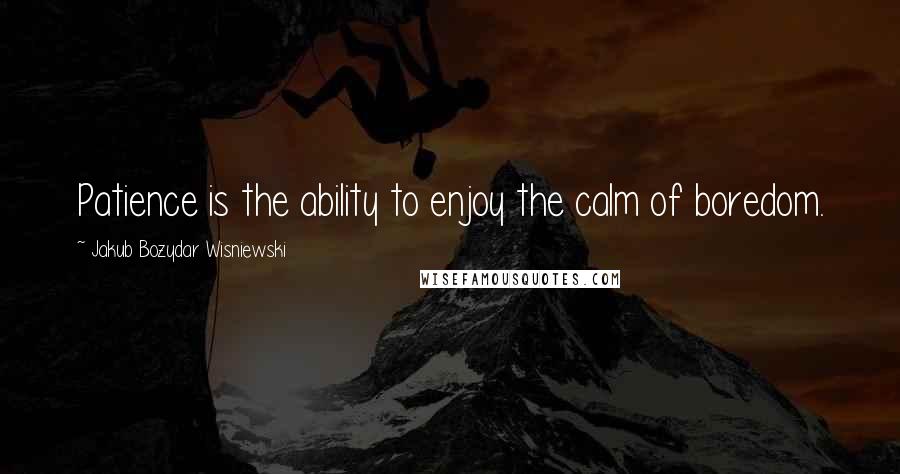 Jakub Bozydar Wisniewski Quotes: Patience is the ability to enjoy the calm of boredom.