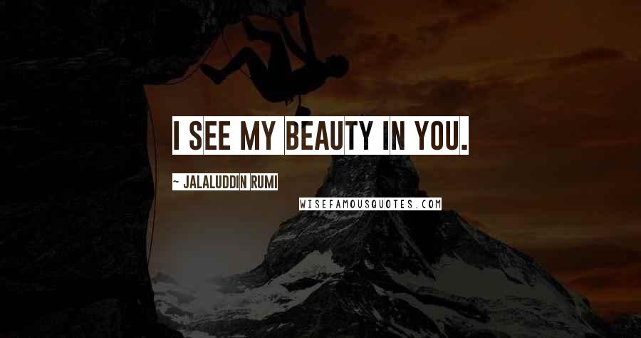 Jalaluddin Rumi Quotes: I see my beauty in you.