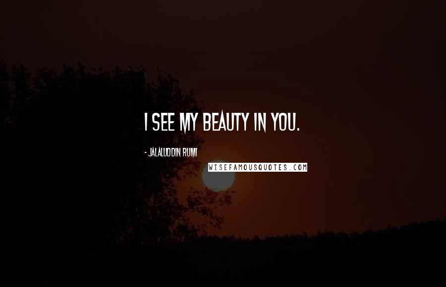 Jalaluddin Rumi Quotes: I see my beauty in you.