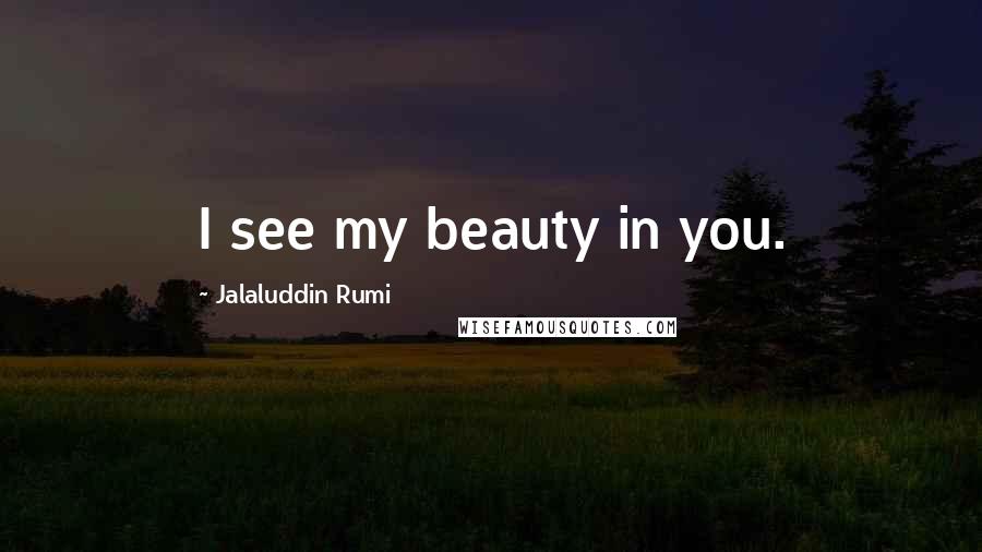 Jalaluddin Rumi Quotes: I see my beauty in you.