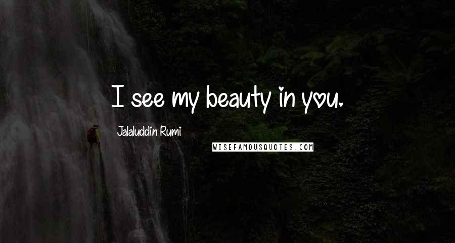 Jalaluddin Rumi Quotes: I see my beauty in you.