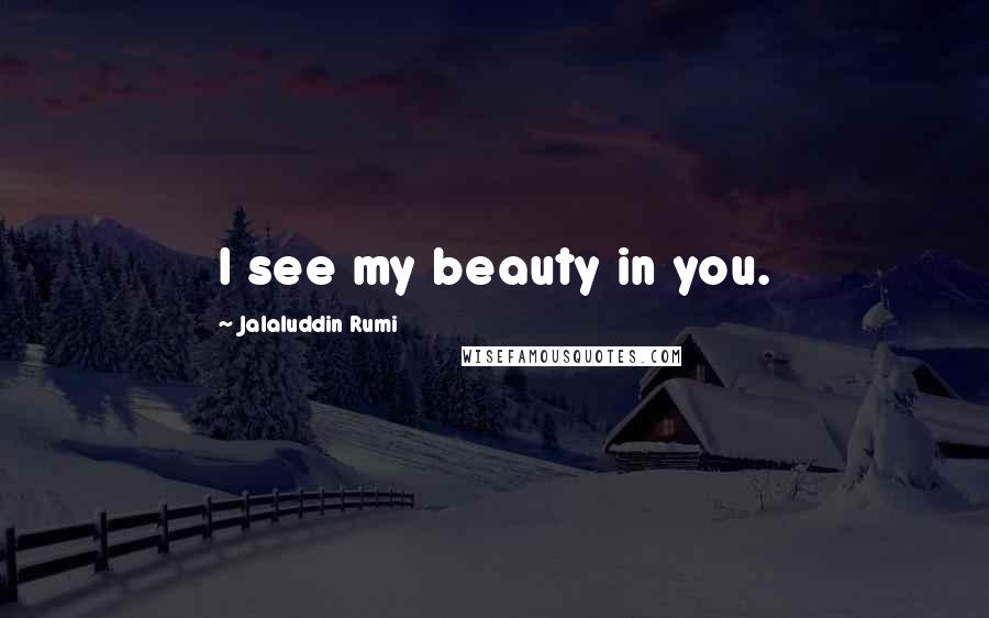 Jalaluddin Rumi Quotes: I see my beauty in you.