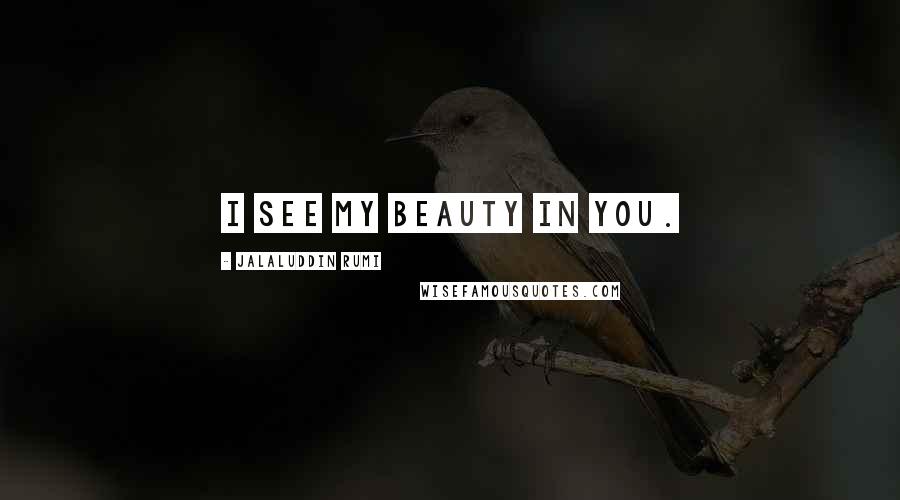 Jalaluddin Rumi Quotes: I see my beauty in you.