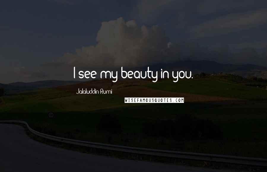 Jalaluddin Rumi Quotes: I see my beauty in you.