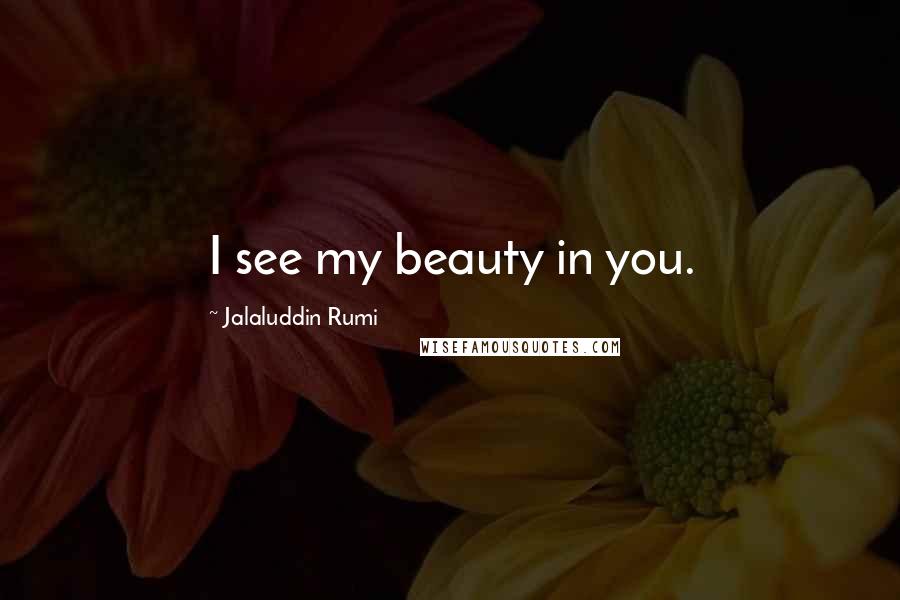 Jalaluddin Rumi Quotes: I see my beauty in you.