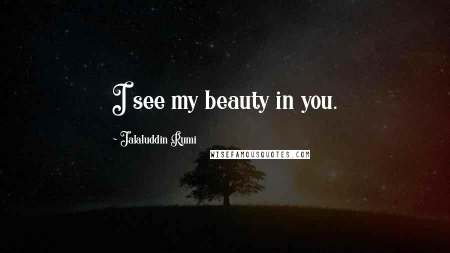 Jalaluddin Rumi Quotes: I see my beauty in you.