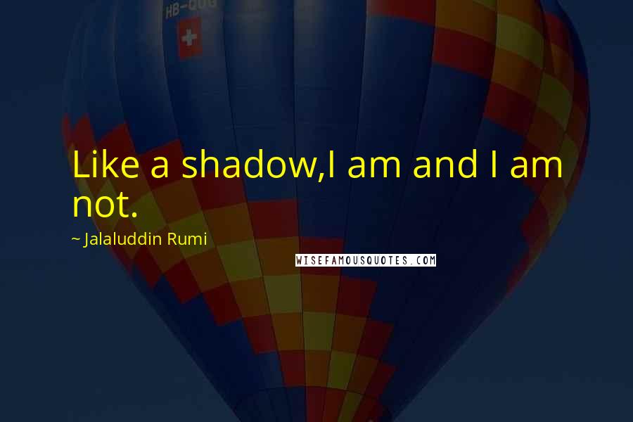 Jalaluddin Rumi Quotes: Like a shadow,I am and I am not.