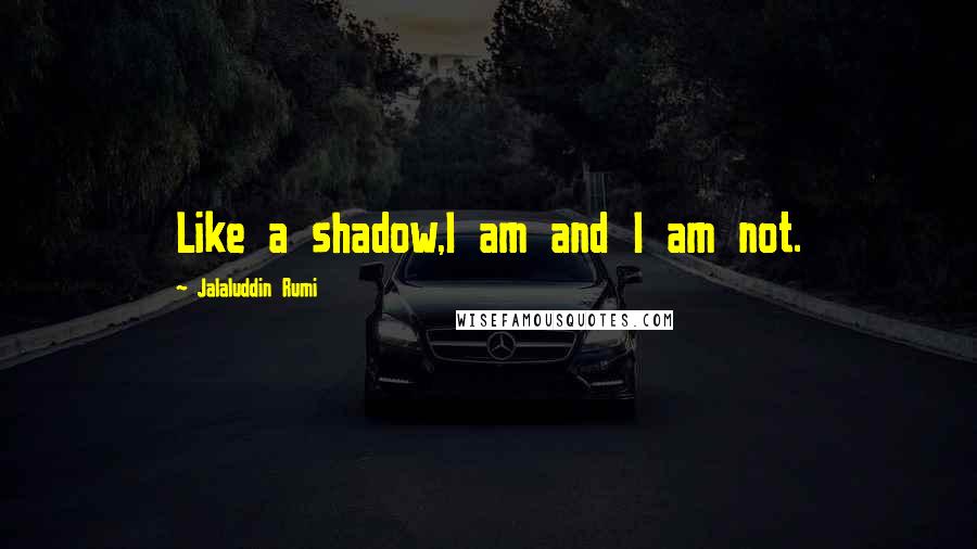 Jalaluddin Rumi Quotes: Like a shadow,I am and I am not.