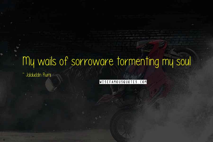 Jalaluddin Rumi Quotes: My wails of sorroware tormenting my soul