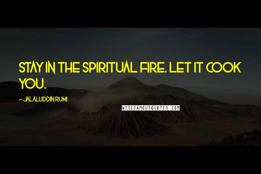 Jalaluddin Rumi Quotes: Stay in the spiritual fire. Let it cook you.