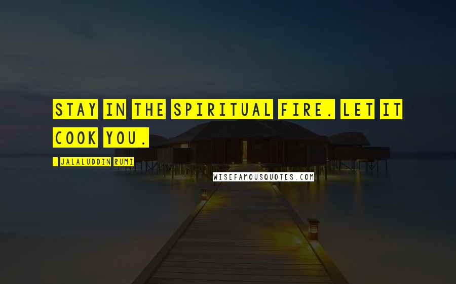 Jalaluddin Rumi Quotes: Stay in the spiritual fire. Let it cook you.
