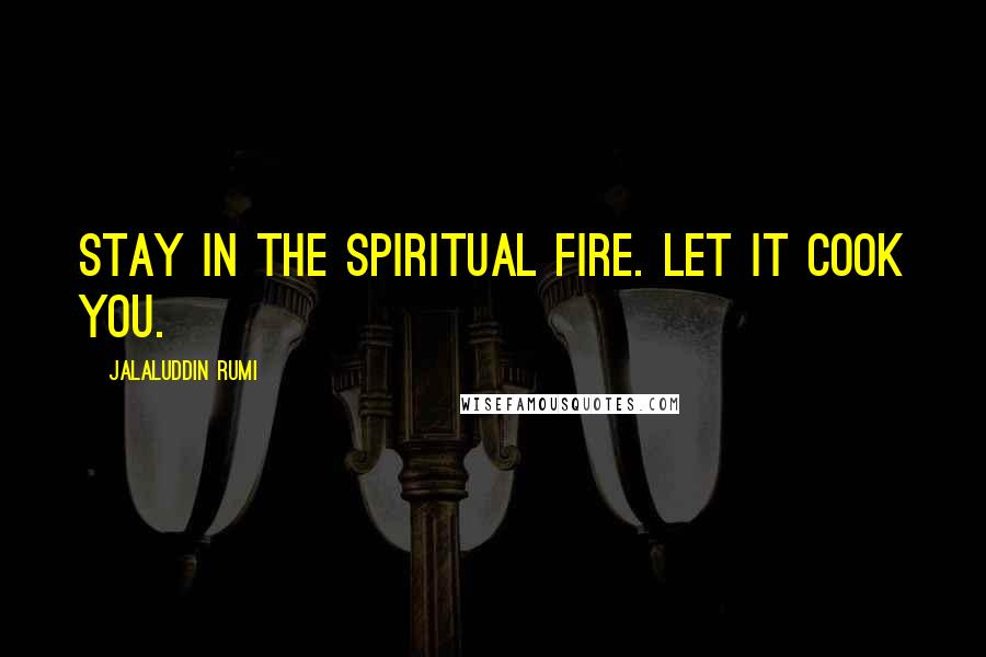 Jalaluddin Rumi Quotes: Stay in the spiritual fire. Let it cook you.