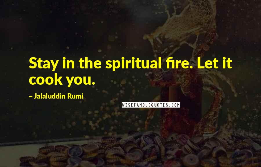 Jalaluddin Rumi Quotes: Stay in the spiritual fire. Let it cook you.