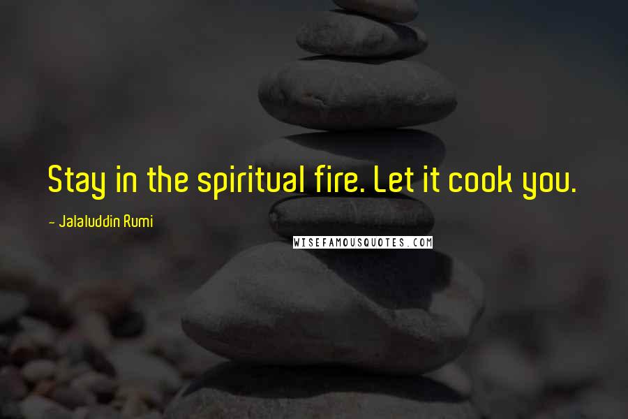 Jalaluddin Rumi Quotes: Stay in the spiritual fire. Let it cook you.