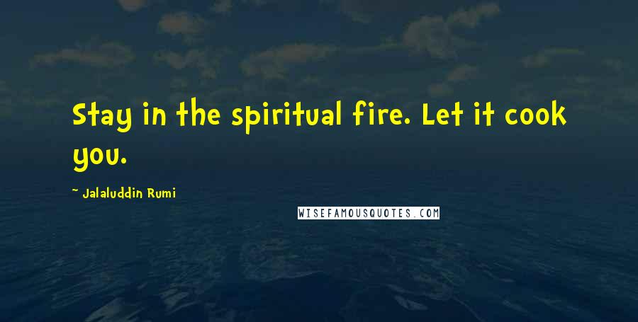 Jalaluddin Rumi Quotes: Stay in the spiritual fire. Let it cook you.